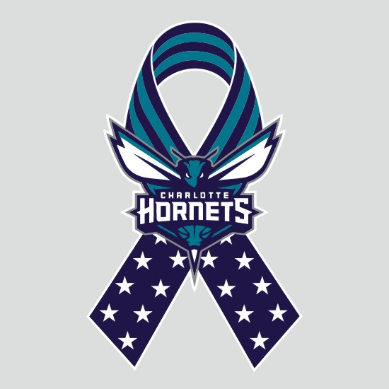 Charlotte Hornets Ribbon American Flag logo iron on paper